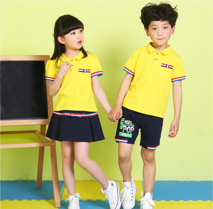 兒童園服純棉夏季套頭運(yùn)動服定制運(yùn)動套裝校服